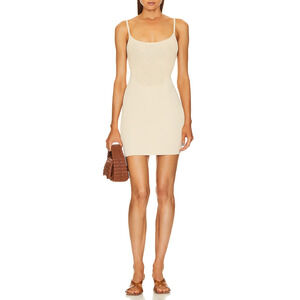 Michael Costello 'Oline' Mini Knit White Dress Size S